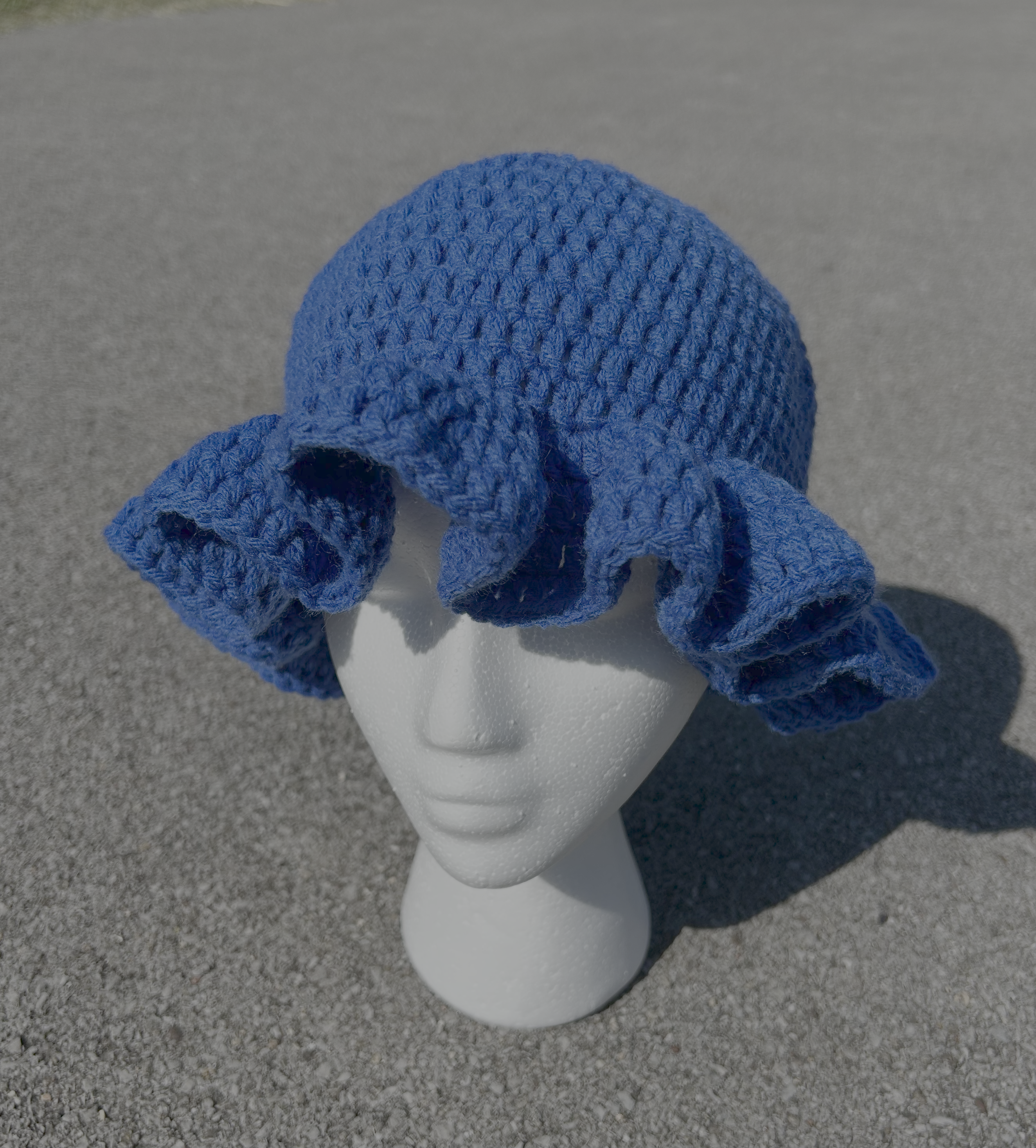 Blue Ruffled Hat